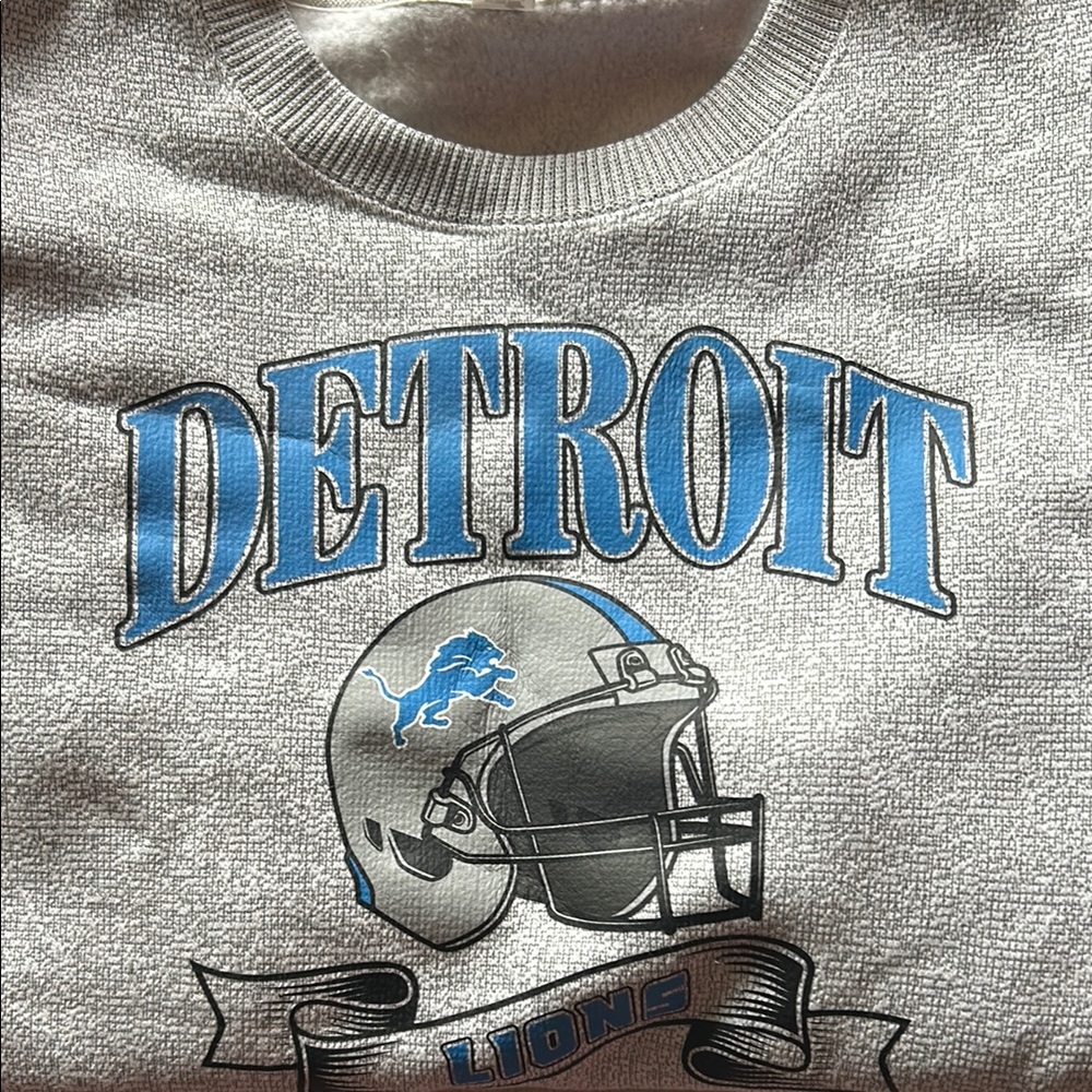 Gray Crewneck Sweatshirt with Detroit Graphic Print